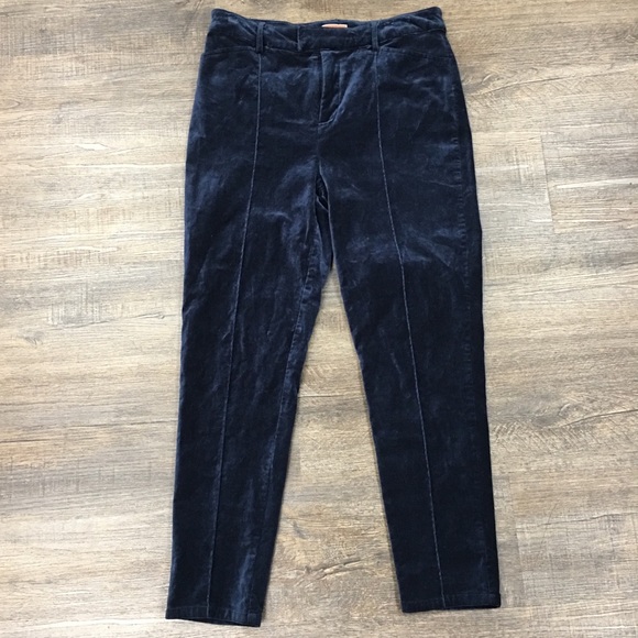 dark blue velvet pants